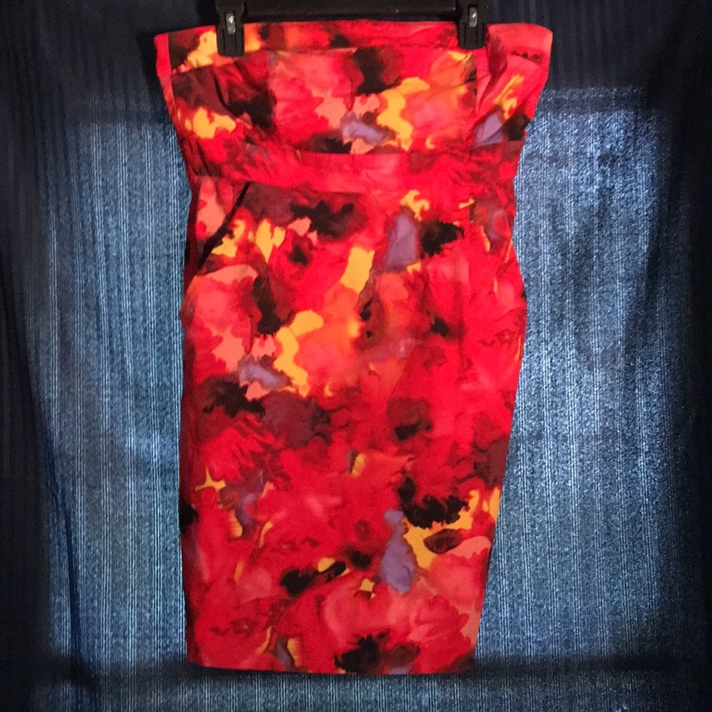 New York & Company strapless red dress size 10